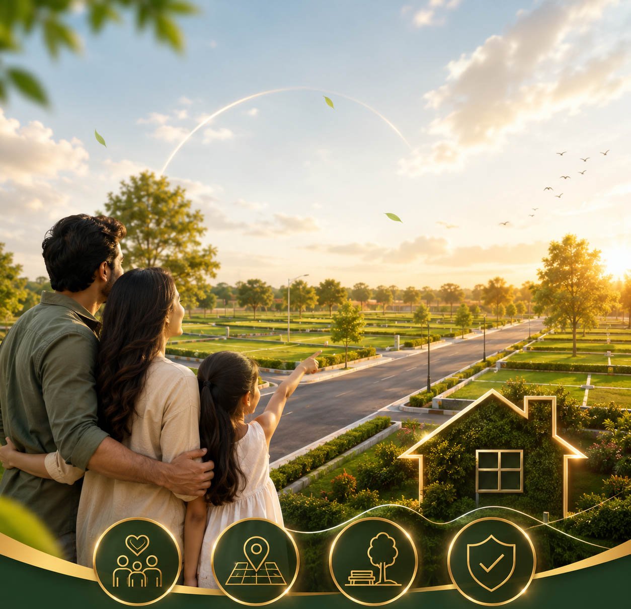 Happy family at Madhuban Group residential project in Lucknow