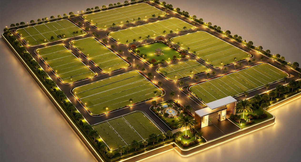 Madhuban Group villa project – wide road and green area Lucknow